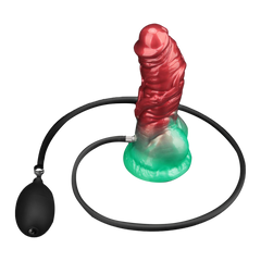LoveToy – Aufblasbarer Dildo mit doppelter Dichte, 7,5" / 19 cm, Rot/Grün