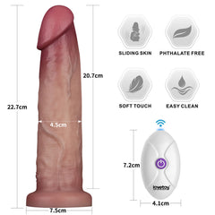 LoveToy – Vibrierender Gleitkörper Pro II mit Fernbedienung – 9" / 23 cm – Nude
