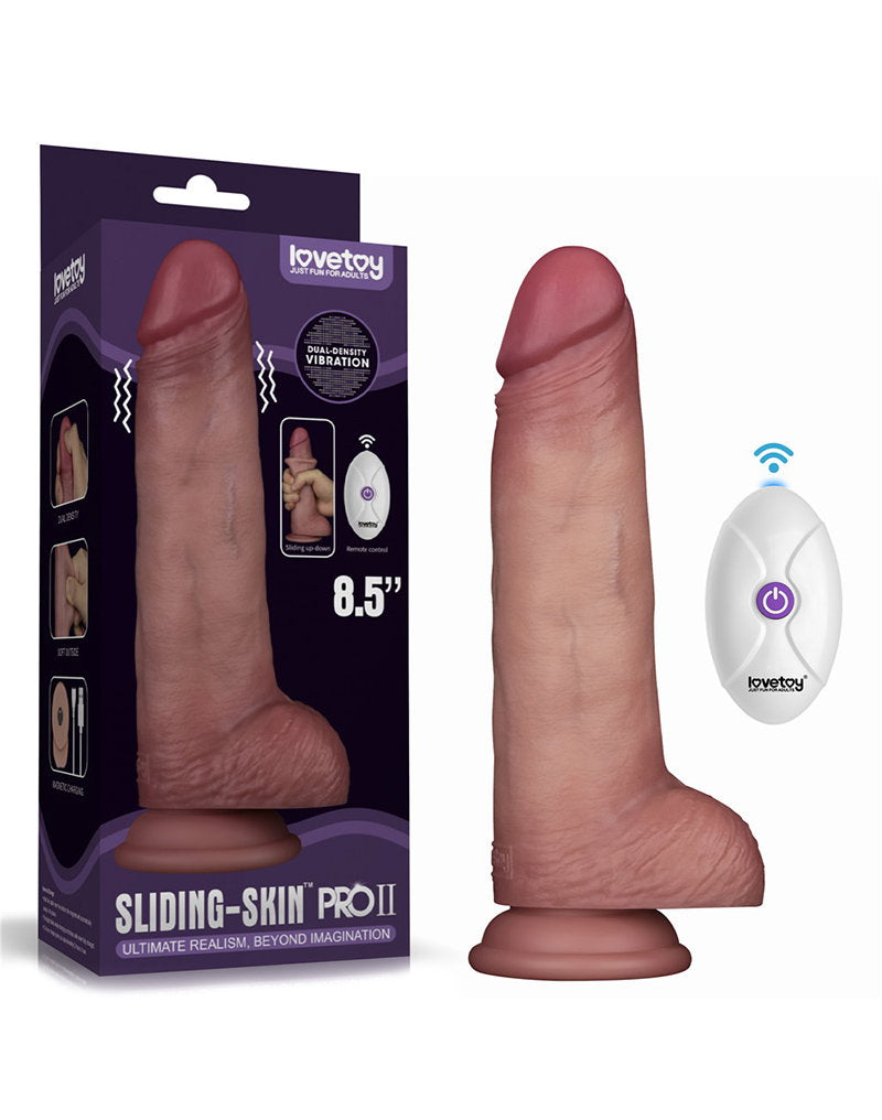 LoveToy – Vibrierender Gleitkörper Pro II mit Fernbedienung – 8,5" / 22 cm – Nude