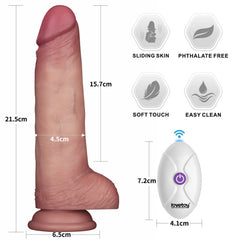 LoveToy – Vibrierender Gleitkörper Pro II mit Fernbedienung – 8,5" / 22 cm – Nude