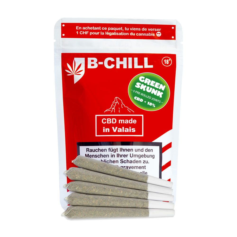 B-Chill CBD, Pre Rolled, Green Skunk, 5 Stk.
