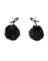 Rimba Bondage Play – Nippelklemmen mit Pompons – Schwarz