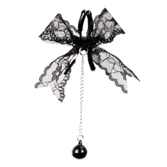 Rimba Bondage Play – Nippelklemmen mit Spitze – Schwarz