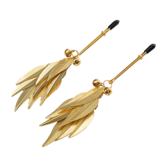 Rimba Bondage Play – Nippelklemmen mit Federn – Gold