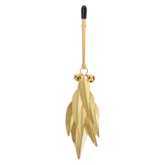 Rimba Bondage Play – Nippelklemmen mit Federn – Gold