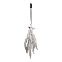 Rimba Bondage Play – Nippelklemmen mit Federn – Silber