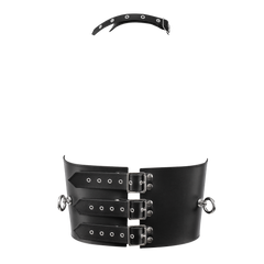 4: Rimba Bondage Play – Leder-Bustier mit Ketten – Schwarz & Silber
