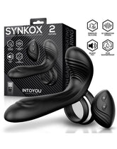 IY – Synkox – Girth Gainer Vibrierender Doppel-Penisring mit Fernbedienung – Schwarz