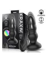 IY – Krax – Butt Plug mit Vibration, Stoßfunktion, LED-Licht und Fernbedienung – Schwarz