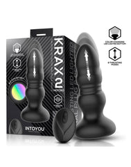 IY – Krax – Butt Plug mit Vibration, Stoßfunktion, LED-Licht und Fernbedienung – Schwarz