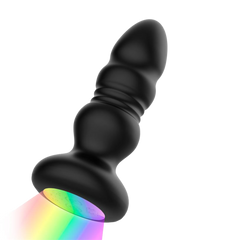 2: IY – Krax – Butt Plug mit Vibration, Stoßfunktion, LED-Licht und Fernbedienung – Schwarz