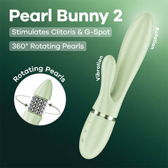 Satisfyer – Pearl Bunny 2 – Rotierender Rabbit-Vibrator – Hellgrün