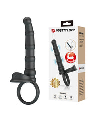 PL – Tatum – Analvibrator mit Penisring – Schwarz