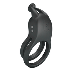 PL - Goodwin - Vibrierender Doppel-Penisring - Schwarz
