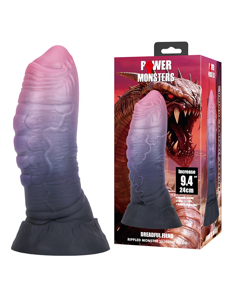 Power Monsters – Dreadful Fiend – Rippled Monster Dildo – 24 cm – Mix Color