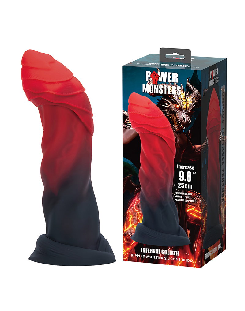 Power Monsters – Infernal Goliath – Rippled Monster Dildo – 25 cm – Mix Color