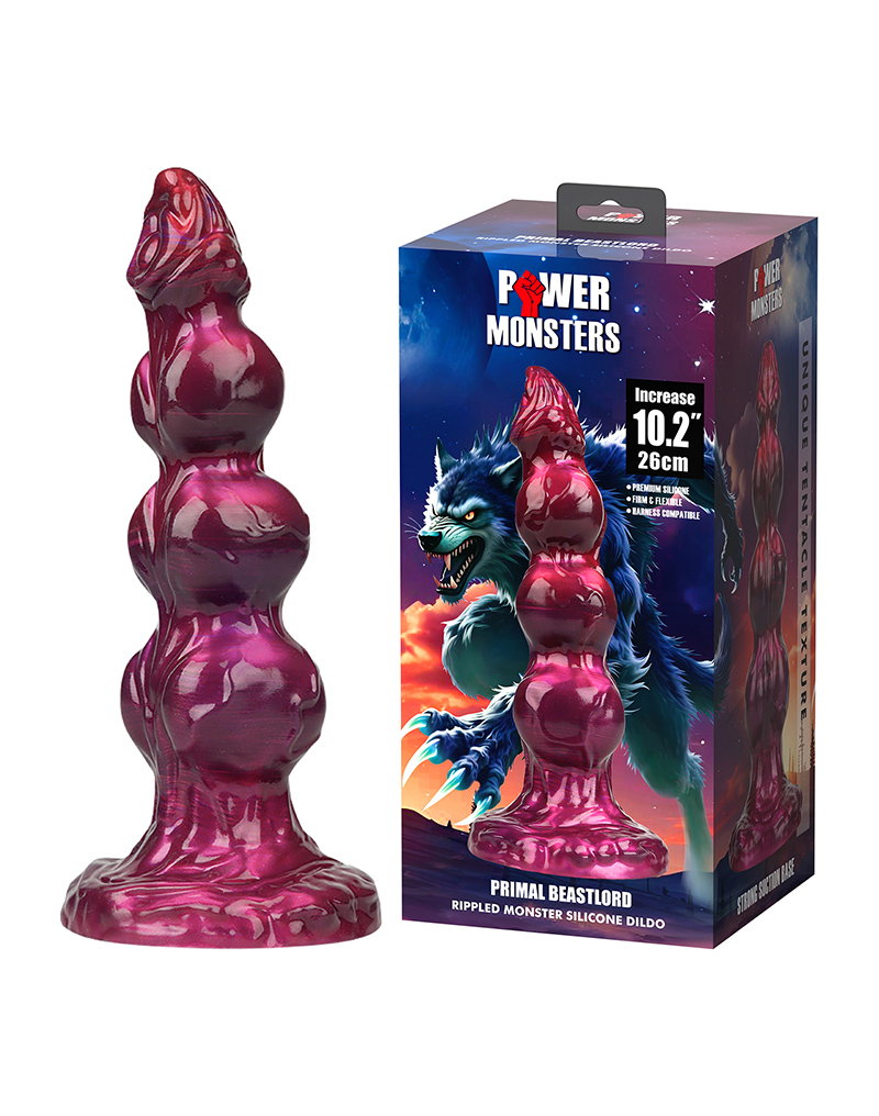 Power Monsters – Primal Beastlord – Rippled Monster Dildo – 26 cm – Mix Color