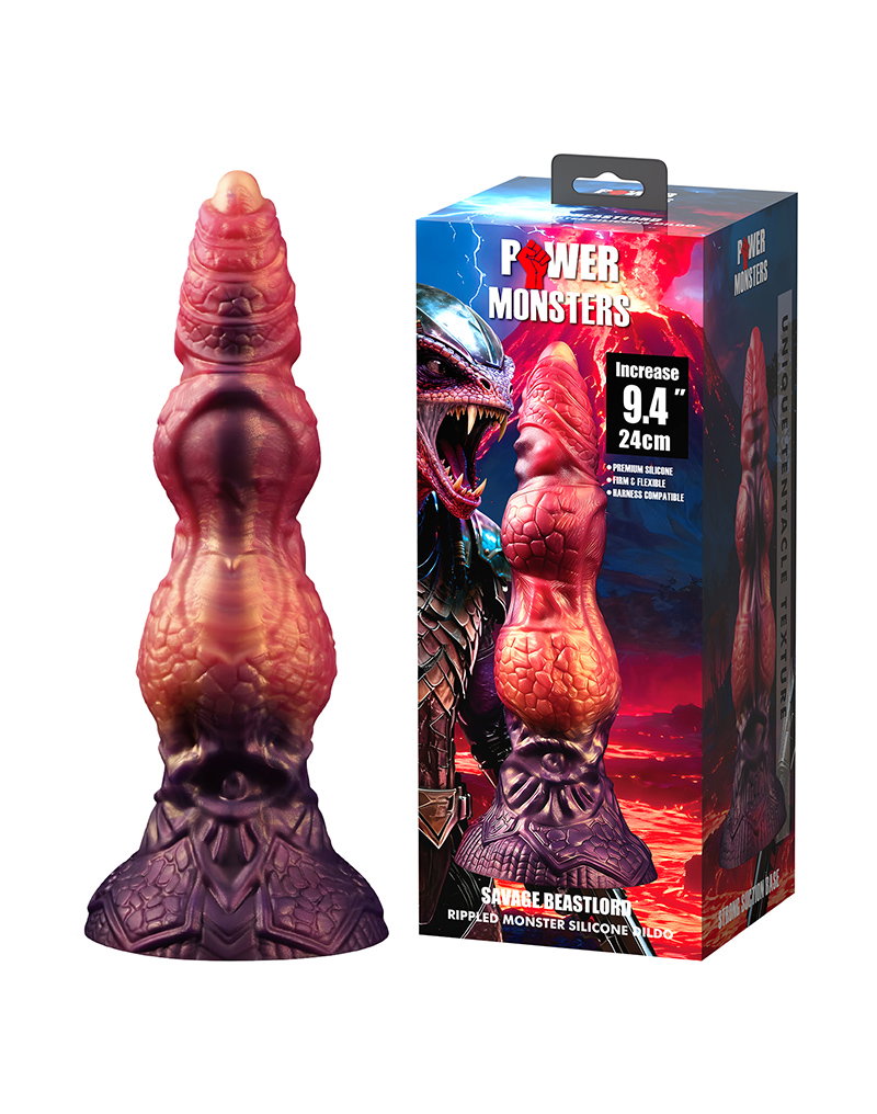 Power Monsters – Savage BeastLord – Rippled Monster Dildo – 24 cm – Mix Color