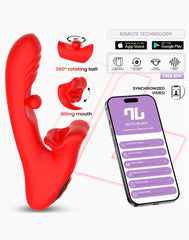 IY – Franky – Beißender und rotierender Kugelvibrator mit App-Steuerung – Rot