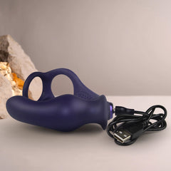 Rocks-Off Nova Zenturian – Prostata-Plug mit Penis- und Hodenringen – Blau