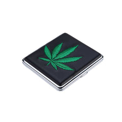 20er Zigarettenetui - Hemp Leaf gestickt - Display - 12 Stück