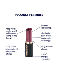 Satisfyer - Deep Kiss - 3D Air Pulse Lippenstift Vibrator - Schwarz
