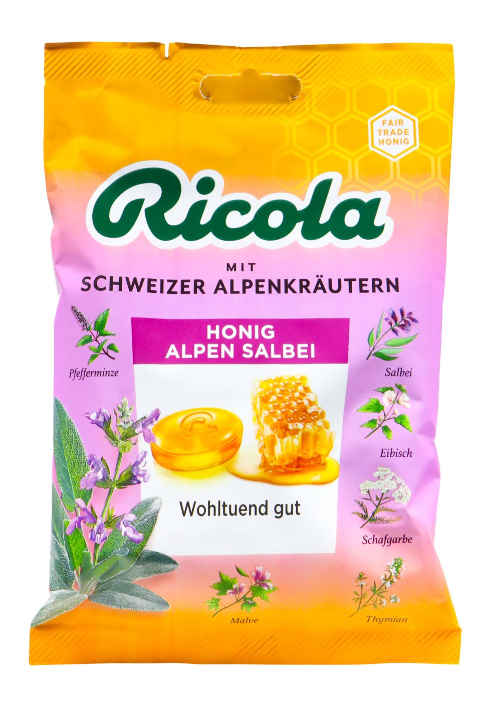 Ricola Alpen Salbei Honig Schweizer Kräuterbonbon, 75 g