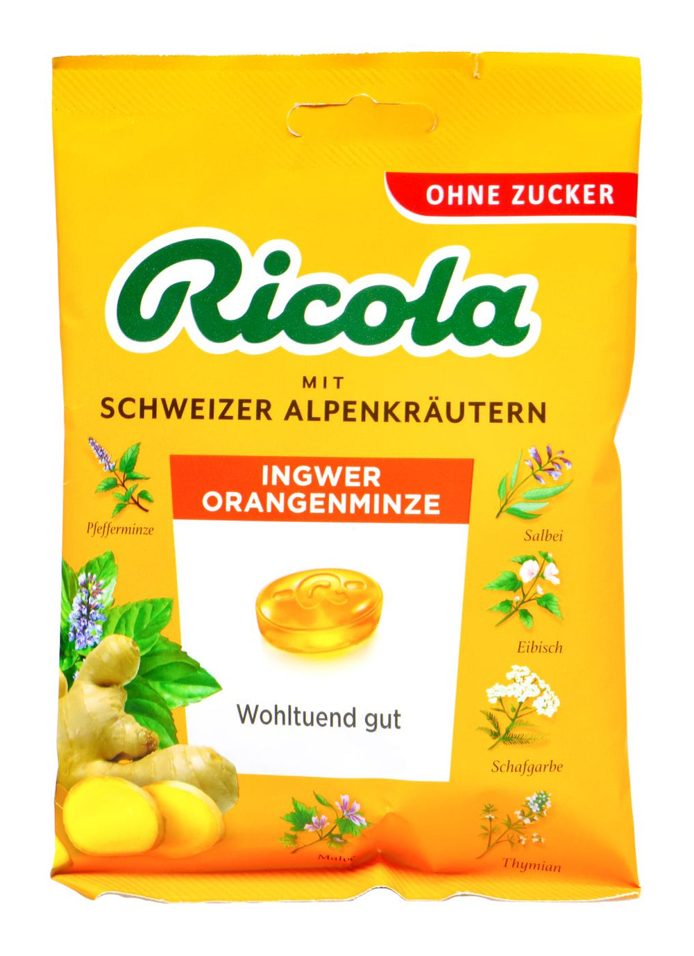 Ricola Ingwer Orangeminze ZF, 75 g