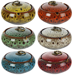 6 x Keramik Aschenbecher Oriental, Assortiert