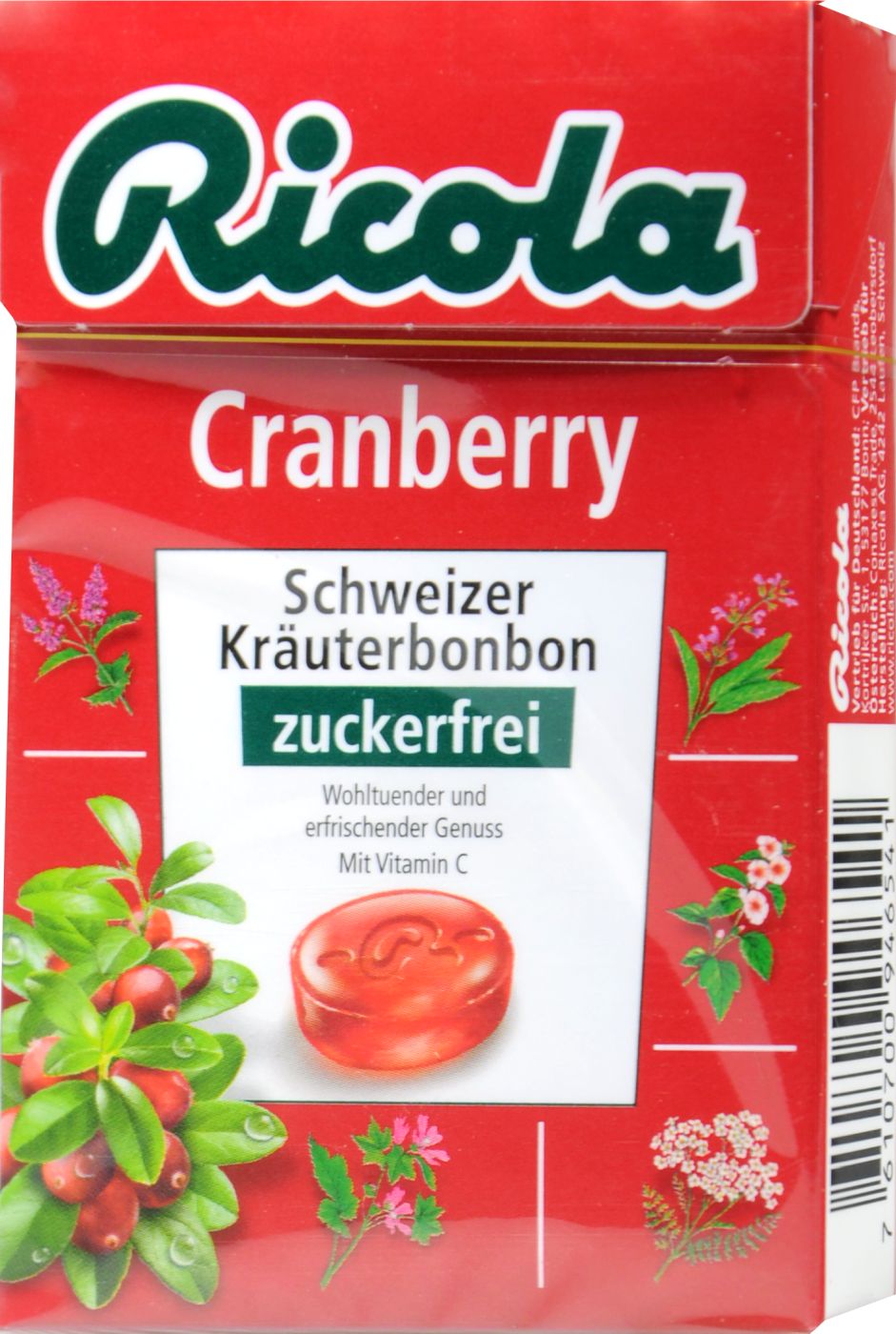 Ricola Böxli Cranberry Zuckerfrei, 50 g