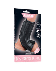 LoveToy - Ridge Knights Ring - Vibrierende Penis- und Hodensackmanschette (Ø 2,8 cm) - Schwarz