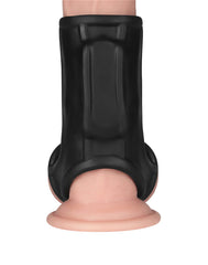 LoveToy - Ridge Knights Ring - Vibrierende Penis- und Hodensackmanschette (Ø 2,8 cm) - Schwarz