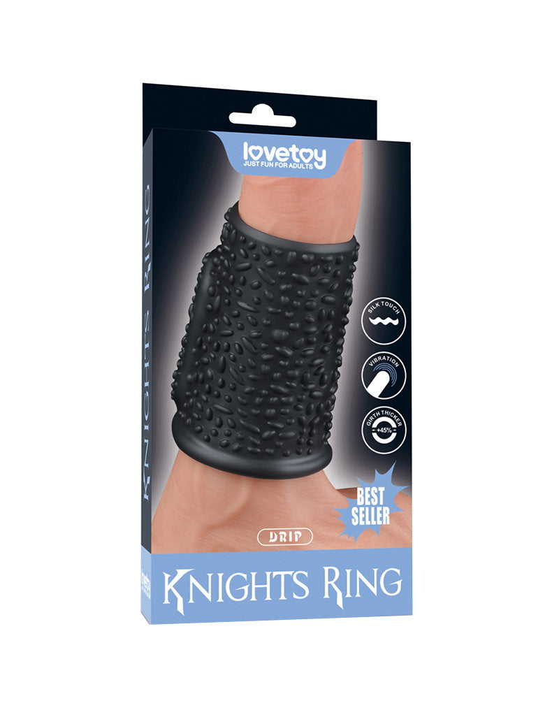 LoveToy - Drip Knights Ring - Vibrierende Penishülse (Ø 3,7 cm) - Schwarz