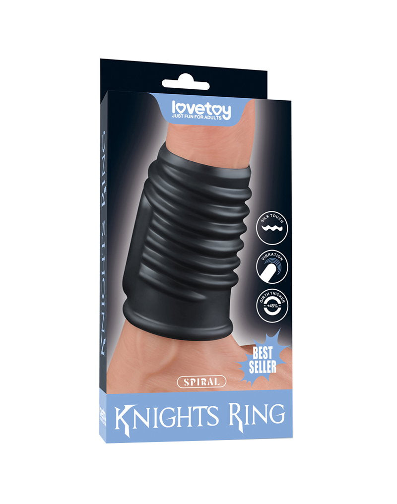 LoveToy - Spiral Knights Ring - Vibrierende Penishülse (Ø 3,7 cm) - Schwarz