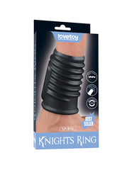 LoveToy - Spiral Knights Ring - Vibrierende Penishülse (Ø 3,7 cm) - Schwarz