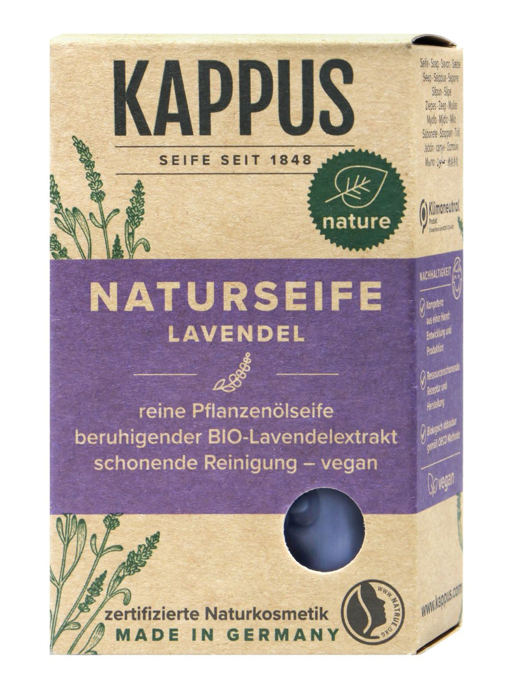 Kappus Naturseife Lavendel, 100 g