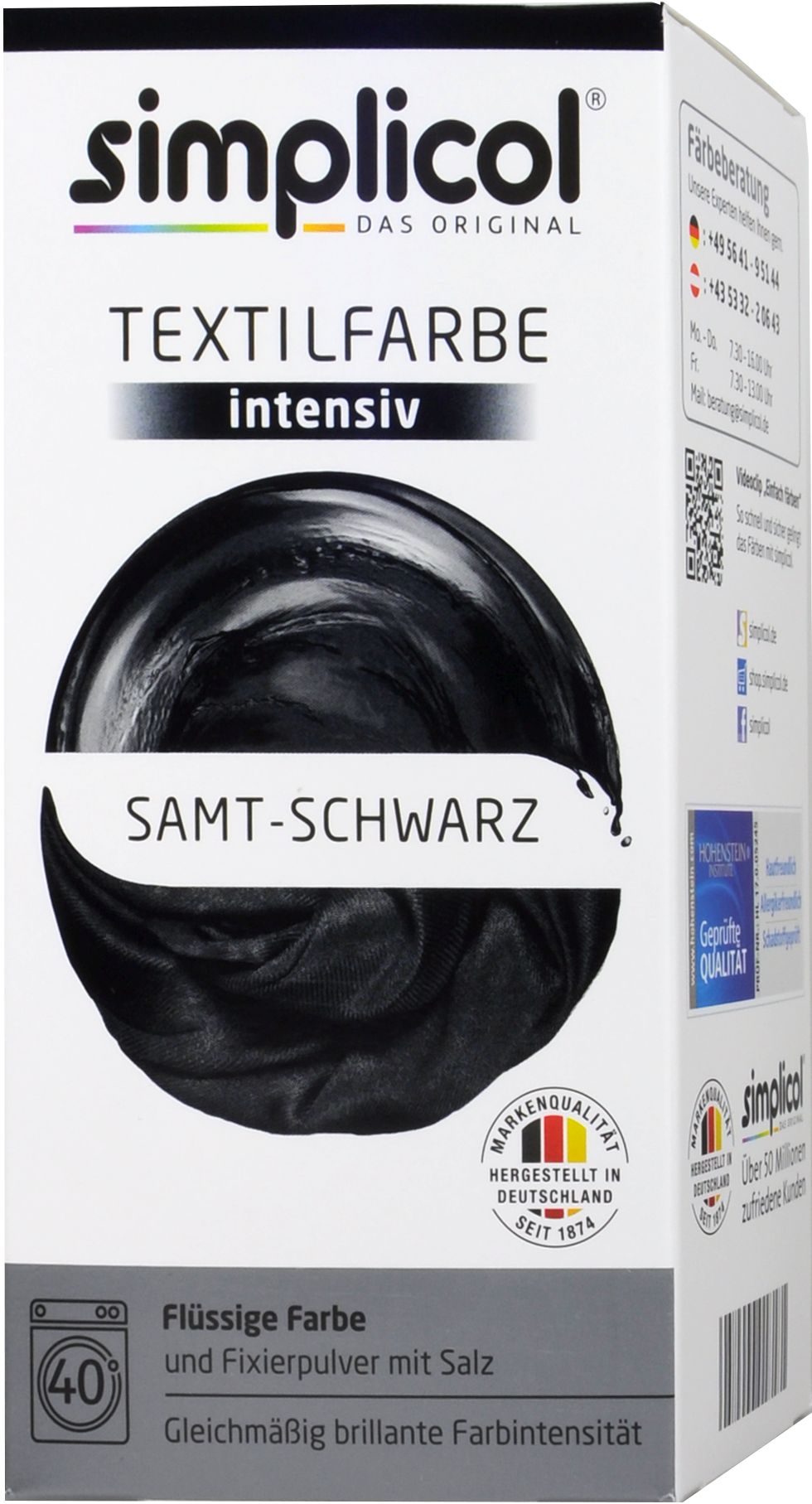 Simplicol Intensiv Textilfarbe Samt-Schwarz, 1818