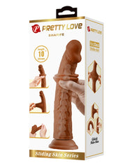 Pretty Love – Sharife – Gleithaut-Realistischer Dildo 25,4 cm – Braun