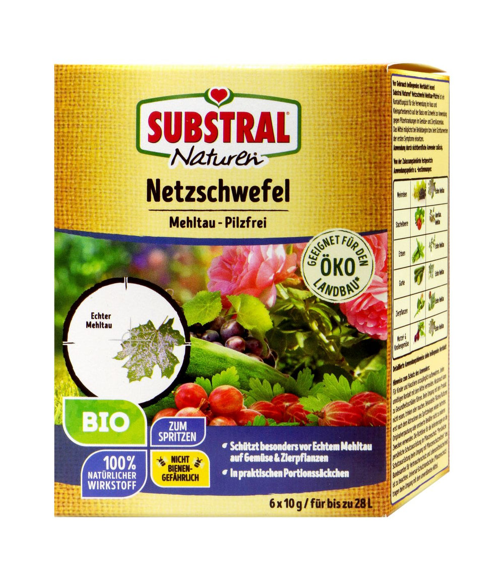Substral Naturen Bio Netzschwefel Mehltau-Pilzfrei, 6 x 10 g