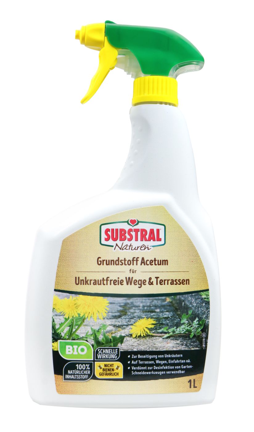Substral Nat Grundstoff Acetum Bio Sprühflasche Unkrautfrei, 1,0 l