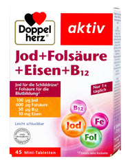 Doppelherz Jod + Folsäure + Eisen + B12, 45 er