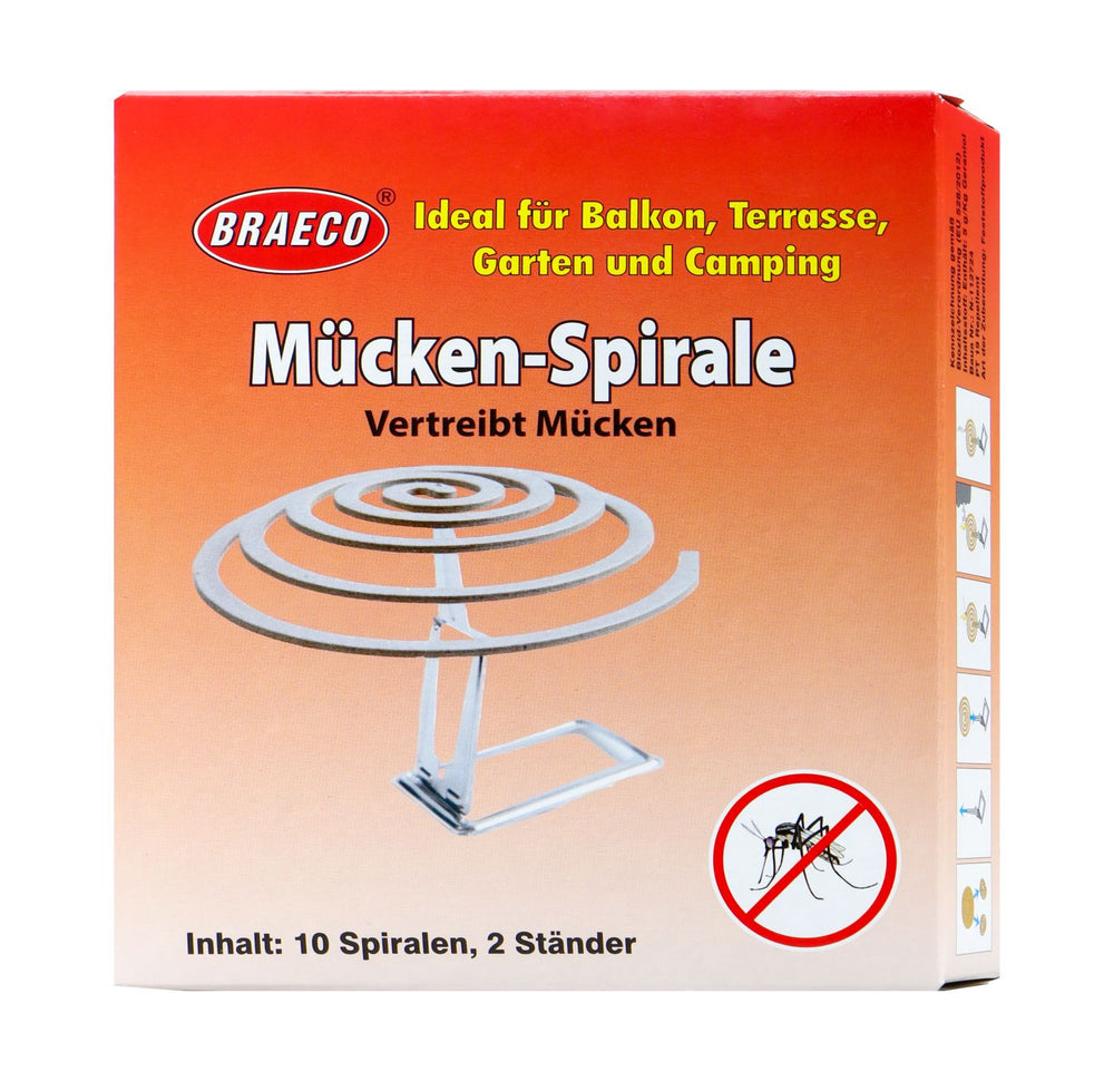 Braeco Mücken-Spirale, 10 er + 2 Ständer