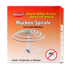 Braeco Mücken-Spirale, 10 er + 2 Ständer