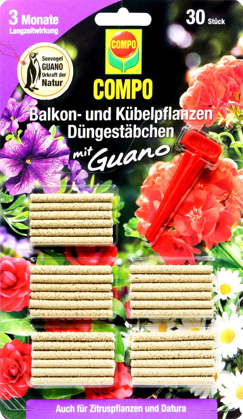 Compo Düngestäbchen Guano Balkon, 30 er