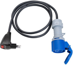 Adapterleitung (Kunststoff), CEE-Kupplung 230V/16A, T12 Stecker 270° drehbar mit Reset Schalter (10A), Kabel H05VV-F 3G1.5 schwarz *CH* - Produktbild