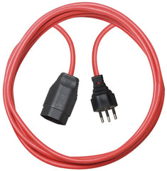 Kunststoff Verlängerungskabel, T12 Stecker, T13 Kupplung, Kabel 5m H05VV-F 3G1,5 rot *CH* - Produktbild