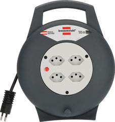 VL-X Vario-Line Kabelbox, 4-fach, schwarz/lichtgrau, Kabel 10m H05VV-F 3G1,0 *CH* - Produktansicht