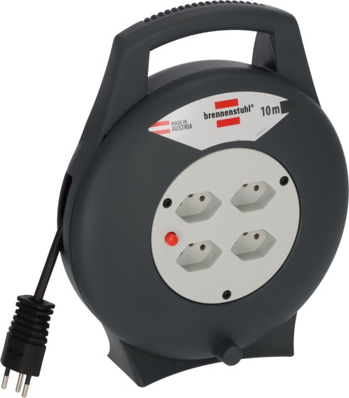 VL-X Vario-Line Kabelbox, 4-fach, schwarz/lichtgrau, Kabel 10m H05VV-F 3G1,0 *CH* - Produktbild