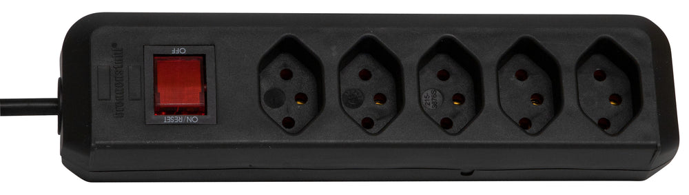 cleverLINE Steckdosenleiste 5-fach schwarz 1,5m H05VV-F 3G1,0 mit Schalter *CH* - Produktbild