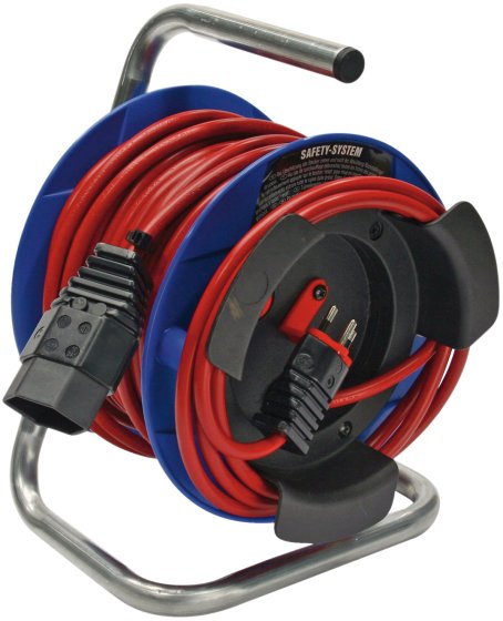 BAT G ST 180 Gerätekabelrolle, Kupplung T13, Stecker T12, 15m H05VV-F 3G1,0 rot - Produktbild